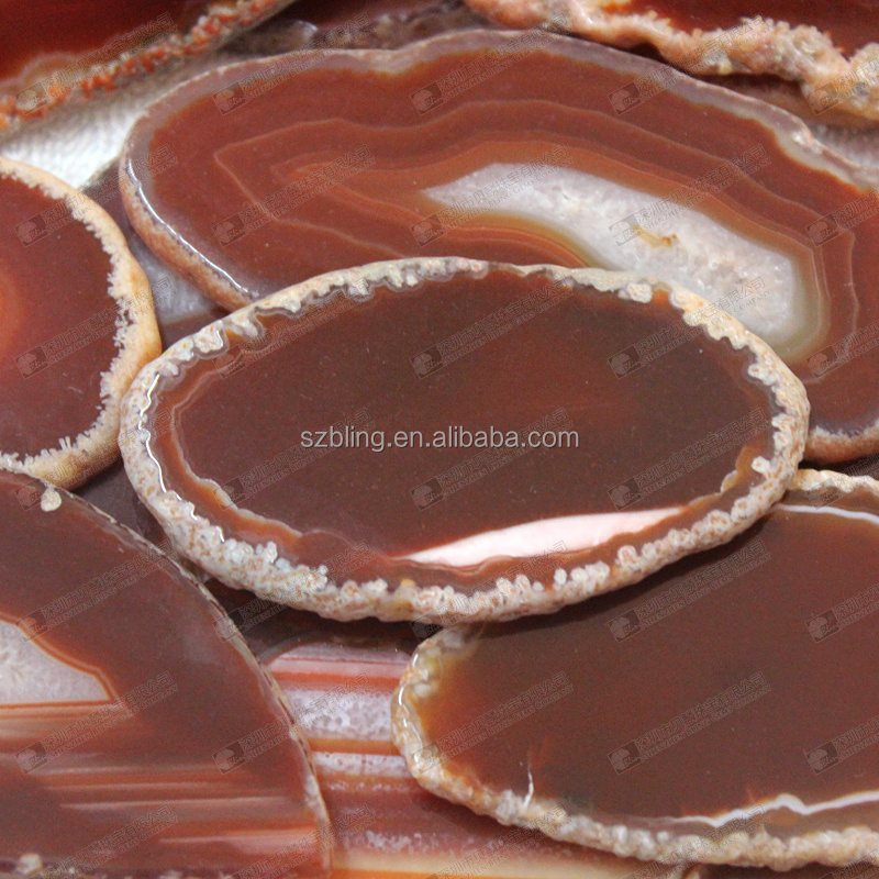 Agate stone slabs for home decor red agate slices for pendants making