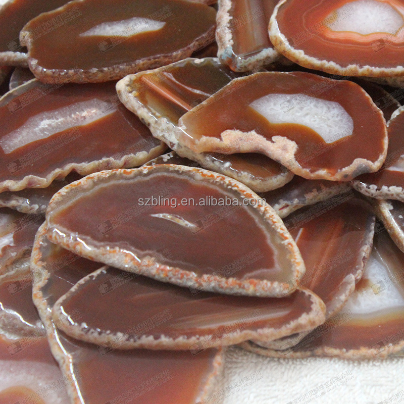 Agate stone slabs for home decor red agate slices for pendants making