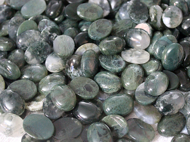 Moss agate loose gemstone beads