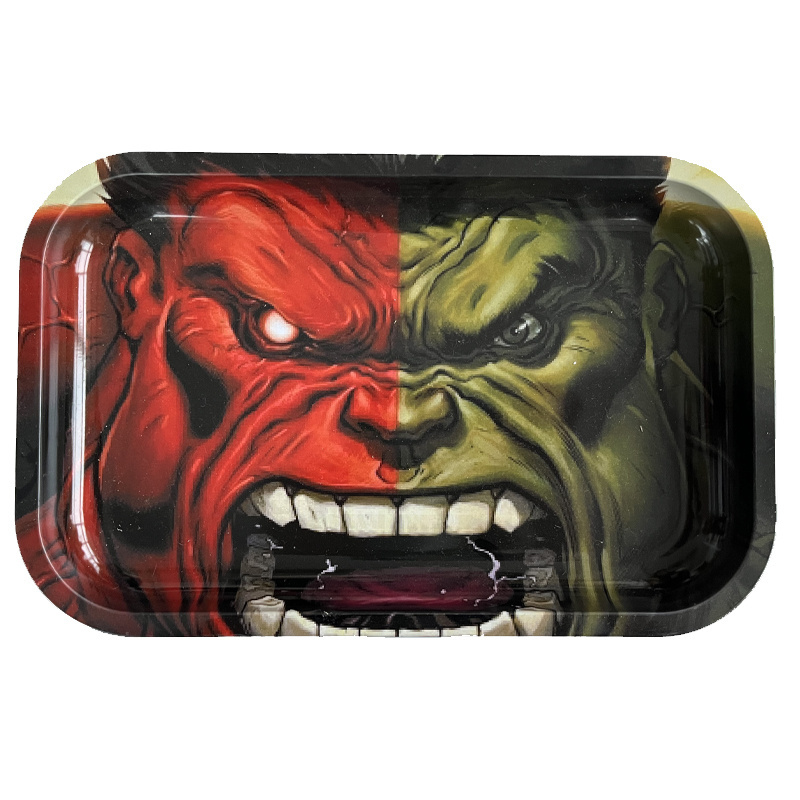 Wholesale Low Moq Cute Metal Custom Rolling Tray Set Tin Smoking Tray With Lighter And Grinder