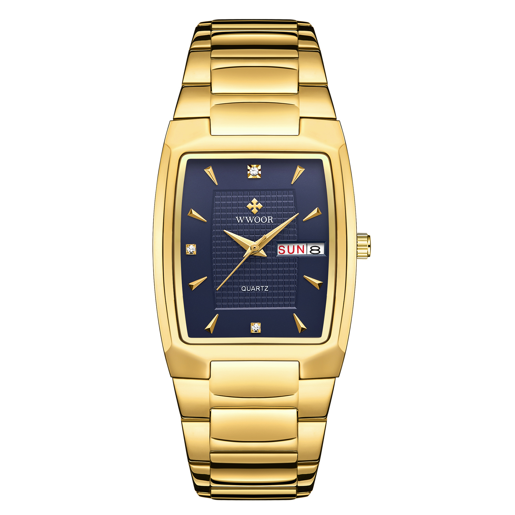 New Arrival WWOOR 8837 Gold Quartz Mens Watches Square Fashion Business Watch Waterproof