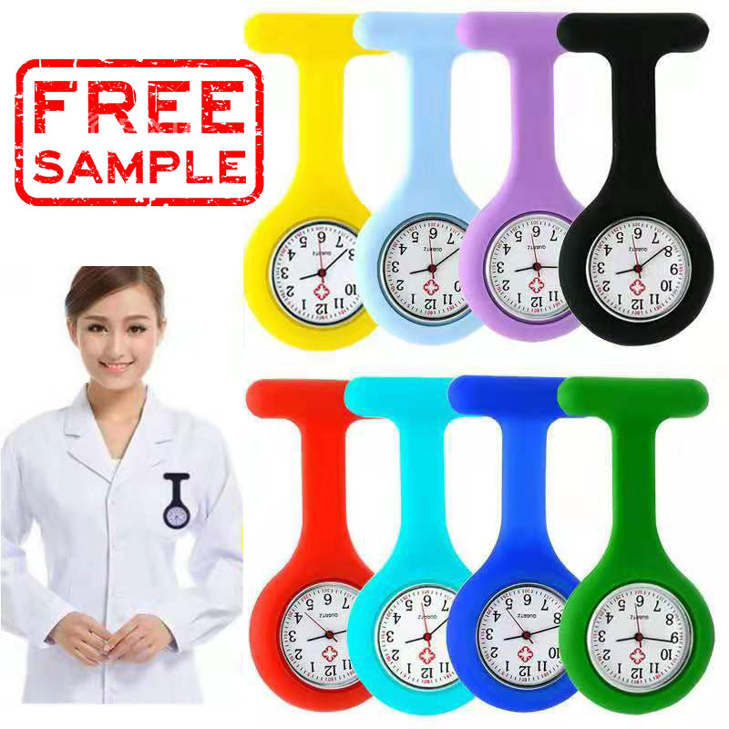 wholesale Custom Logo retractable Pocket Watch Portable Silicone Digital Clip-On Silicon nurses fob Pocket breast Nurse Watch