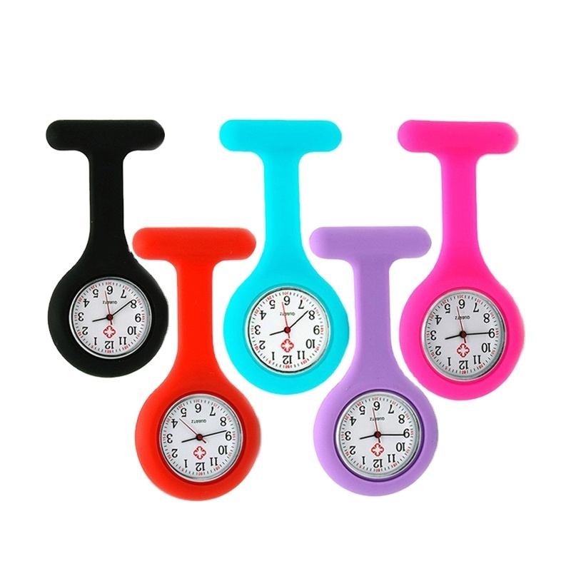 wholesale Custom Logo retractable Pocket Watch Portable Silicone Digital Clip-On Silicon nurses fob Pocket breast Nurse Watch