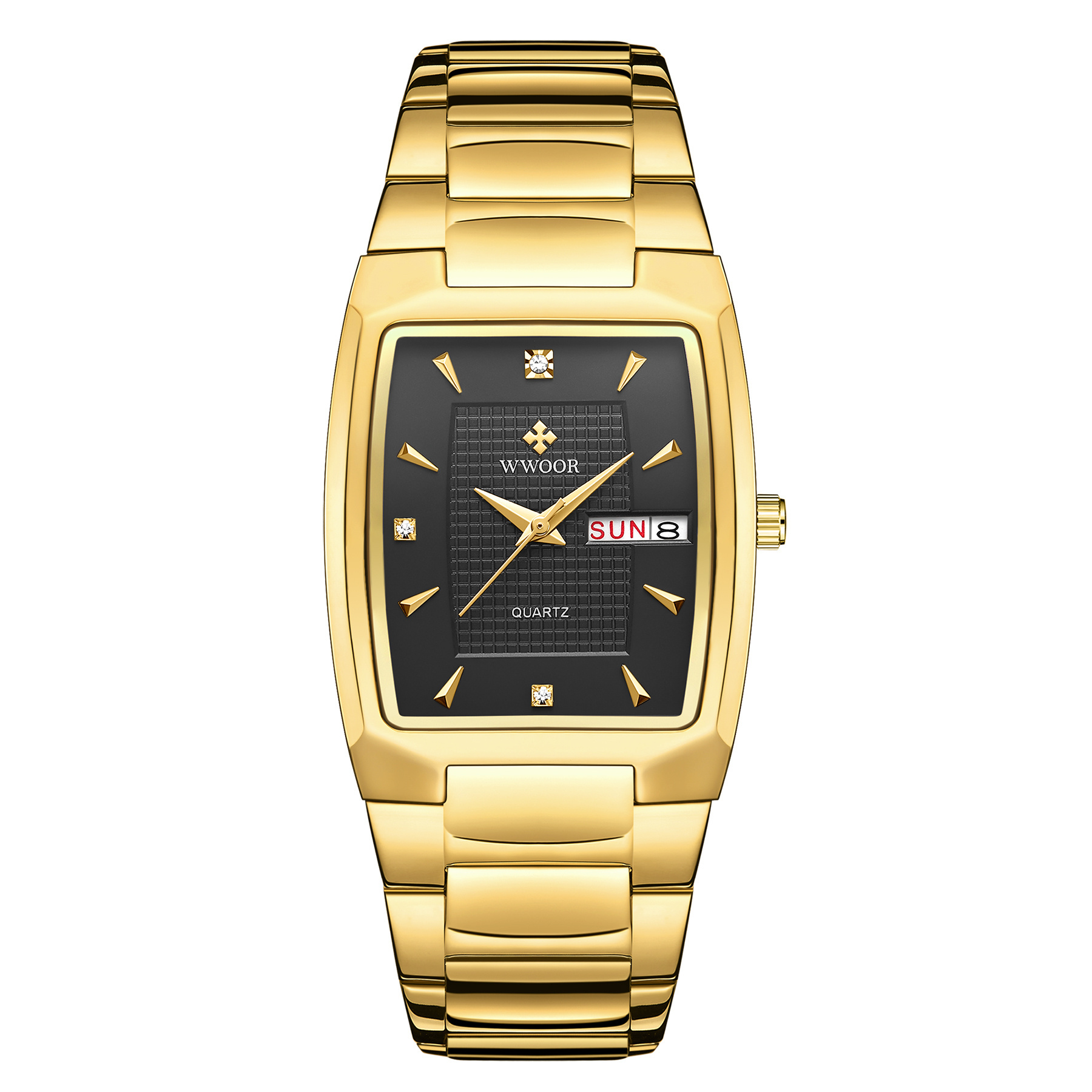 New Arrival WWOOR 8837 Gold Quartz Mens Watches Square Fashion Business Watch Waterproof