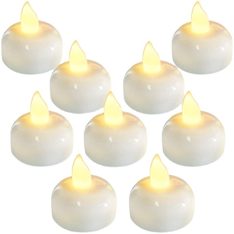 Flameless Floating Tea lights Outdoor Flickering LED Tea Lights for Wedding Valentine's Day