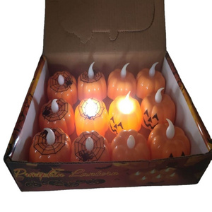 12 Pack LED Pumpkin Lights with Battery Operated Flameless Pumpkin Tealight Candles for Halloween, Christmas