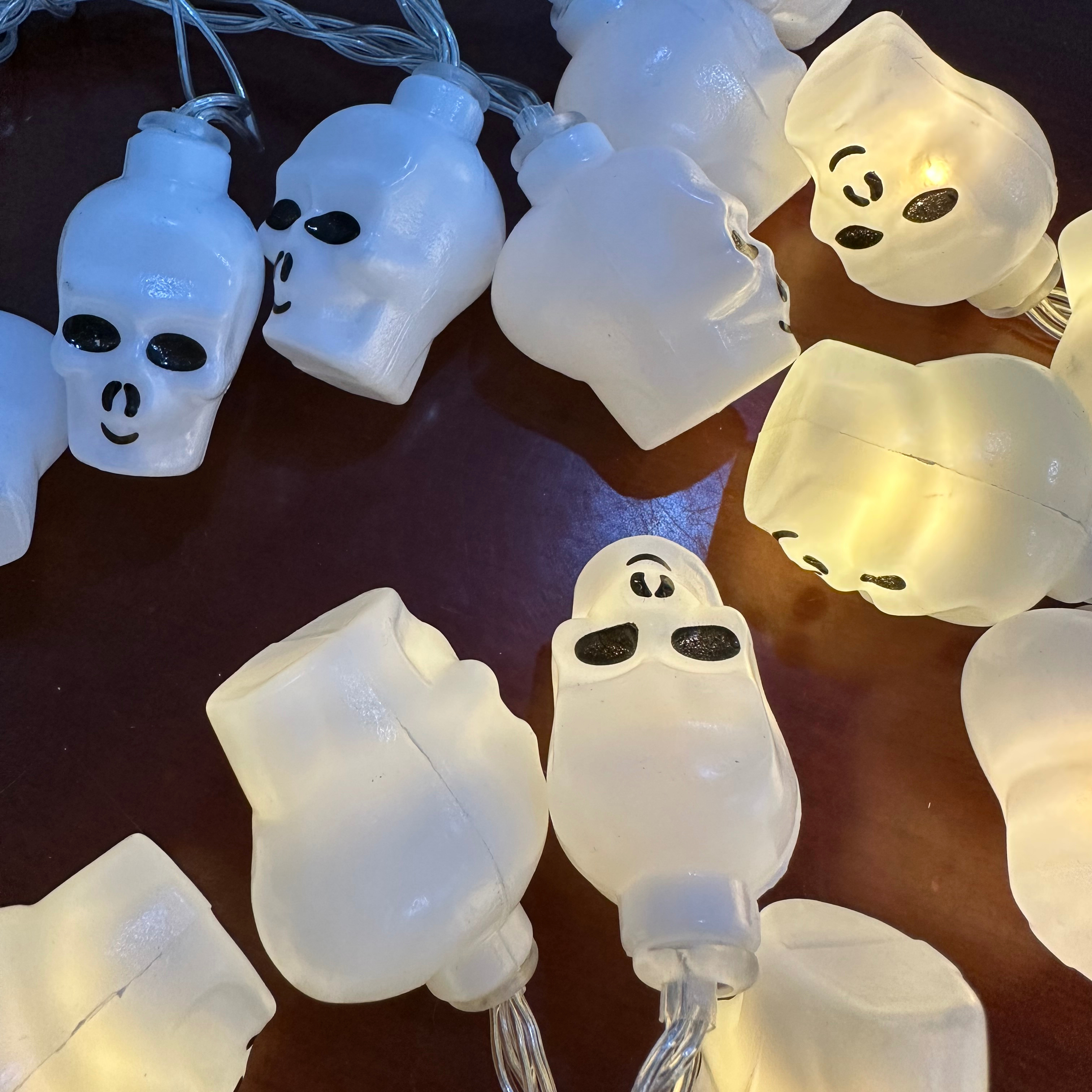 Battery Operated Halloween String Lights 10 LED Skull Pumpkin Bat Ghost Lights