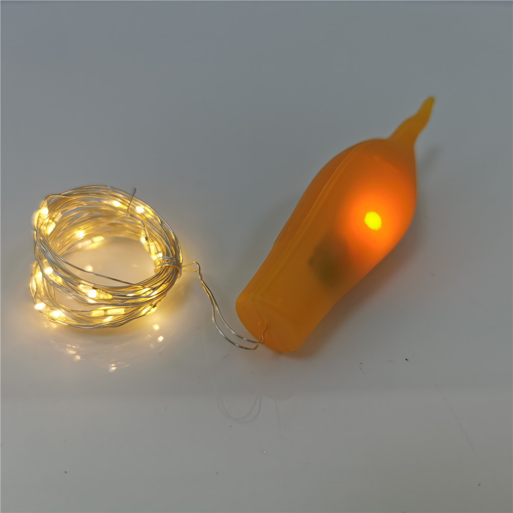 2M 20 LED  LR44 Batteries LED Wine Bottle Cork Light  Candle Flame Starry Fairy String Lights