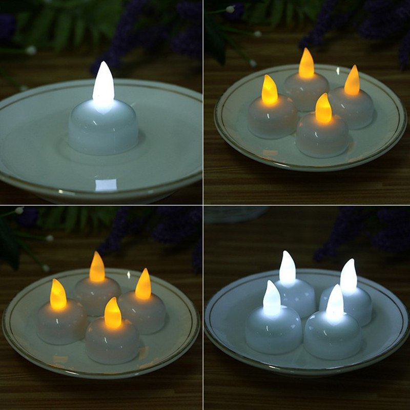 Flameless Floating Tea lights Outdoor Flickering LED Tea Lights for Wedding Valentine's Day