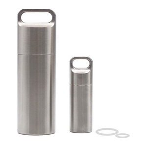 Stainless steel Outdoor Camping Pill Box Case Travelling Bottle Holder Container cnc router spare parts