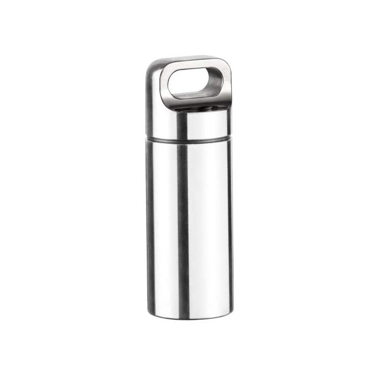 Stainless steel Outdoor Camping Pill Box Case Travelling Bottle Holder Container cnc router spare parts