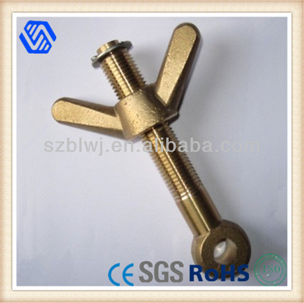 Brass dog bolt with wing nut