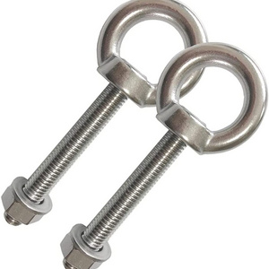 M10  Stainless Steel 3/8"x2.75" Heavy Duty Shoulder Eye Bolts  with Washer and Nuts Muti-Function for Indoor Outdoor