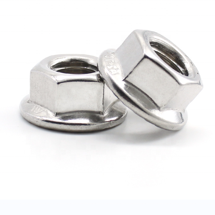 M6 M8 M10 Stainless Steel Self Locking Hexagon Flange Nuts with Serration