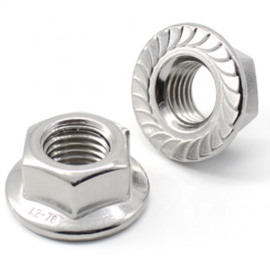 M6 M8 M10 Stainless Steel Self Locking Hexagon Flange Nuts with Serration