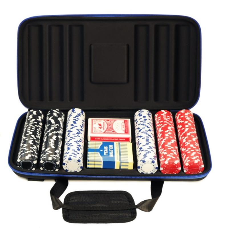 Carrying Molded EVA Case Hard Shell Empty EVA Foam Storage Poker Case Chips Set Case For Chips Poker