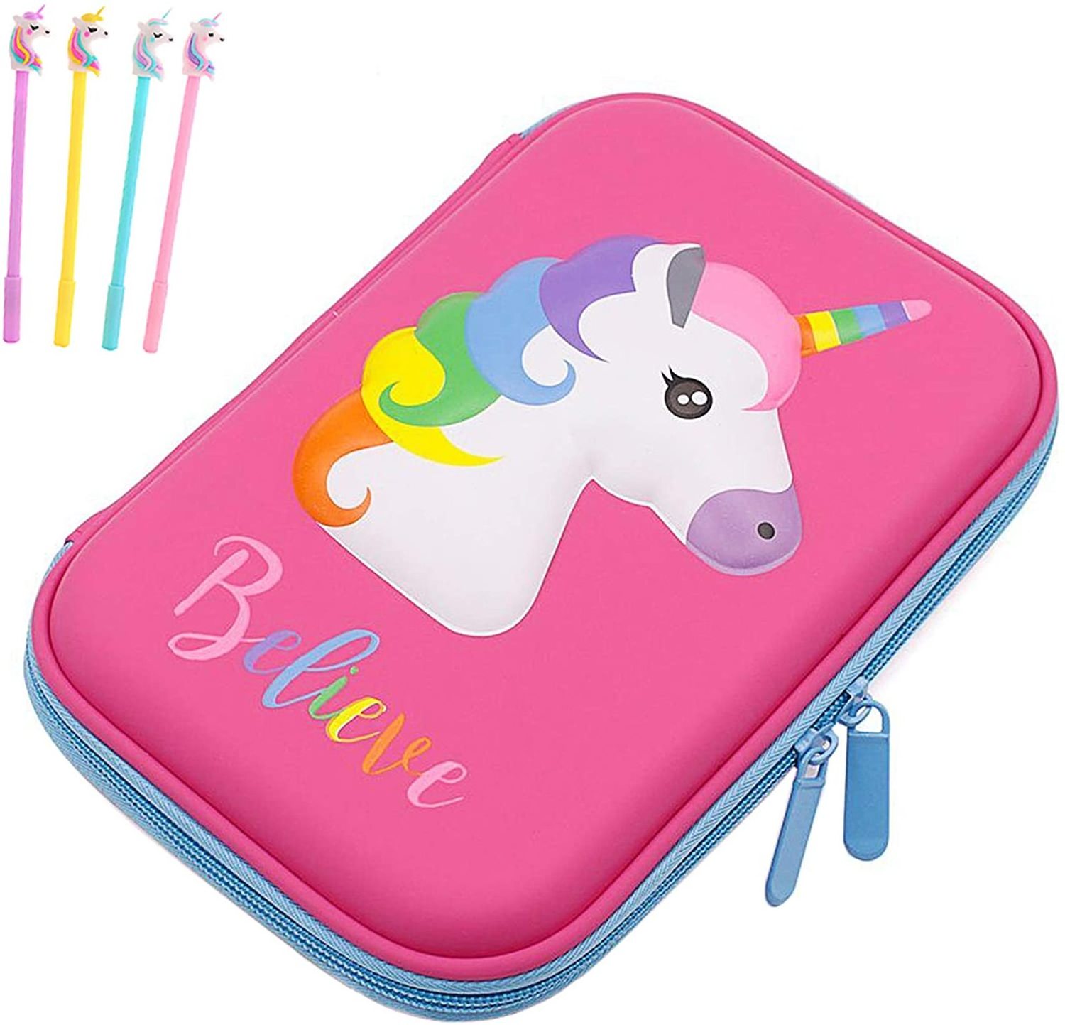 EVA Unicorn Pen Pouch Bag EVA Stationery Box Anti-Shock Pencil Bag Large Capacity for School Students Pencil case