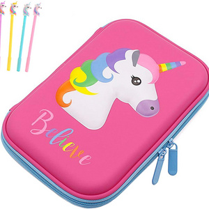 EVA Unicorn Pen Pouch Bag EVA Stationery Box Anti-Shock Pencil Bag Large Capacity for School Students Pencil case