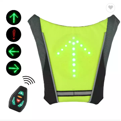 Wireless Reflective Sequential Warning Vests Bike Motorcycle Indicators Vest Lighting Mini LED Turn Signal Safety Vest