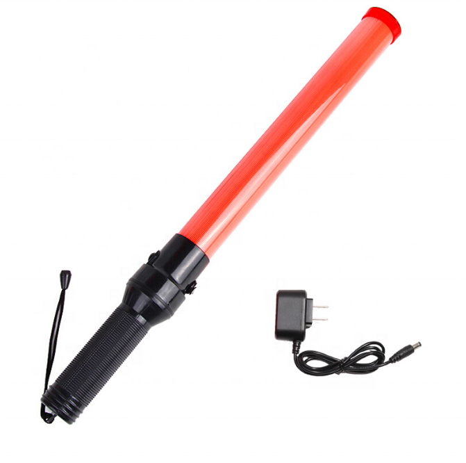 54cm Outdoor LED Flashing Traffic Baton Light Road Safety Traffic Signal Warning PVC Wand Rechargeable Officer Baton Stick