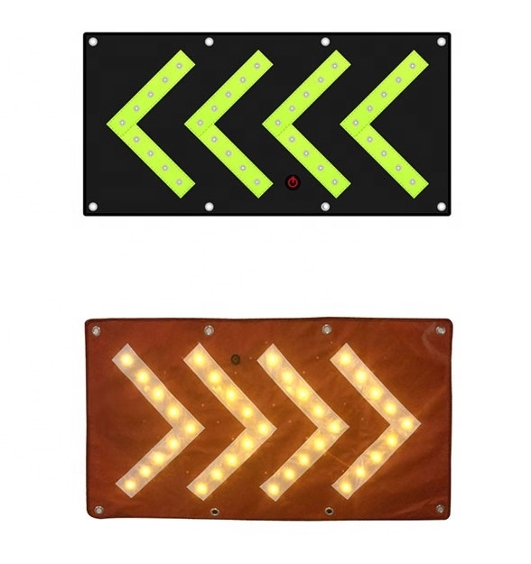 Directional Arrow Light Magnetic Solar Led Signal Smart Traffic Mobile Flashing Lights Outdoor Roadway Safety Warning Sign