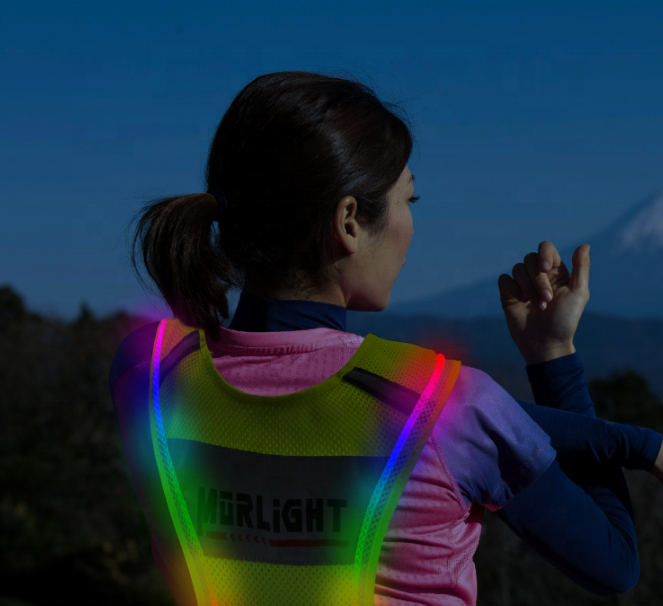 LED Reflective Vest Outdoor Sports Cycling USB Charging Safety Vest Large Pocket Adjustable Waist Belt Running Gear Riding Vest