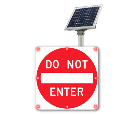 LED Flashing Solar Traffic Sign Aluminum Solar-Powered Roadway Safety Signal Light Stop Sign Arrow Speed Limit Signage