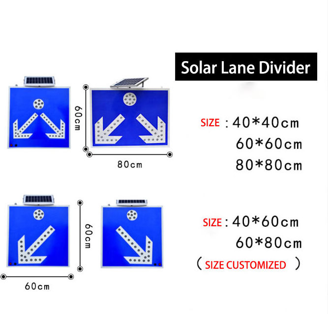 LED Flashing Solar Traffic Sign Aluminum Solar-Powered Roadway Safety Signal Light Stop Sign Arrow Speed Limit Signage