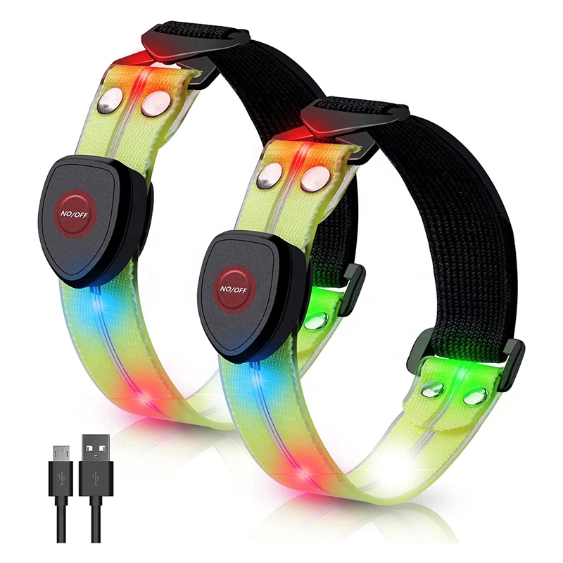 Sport Running LED Armband Lights USB Rechargeable Night Safety Reflective Gear For Cycling Hiking Night Walking Riding Arm Band