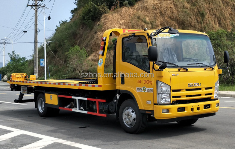 Factory Price Low Mileage ISUZU 600P NKR wrecker truck with new 4 ton deck rollback platform