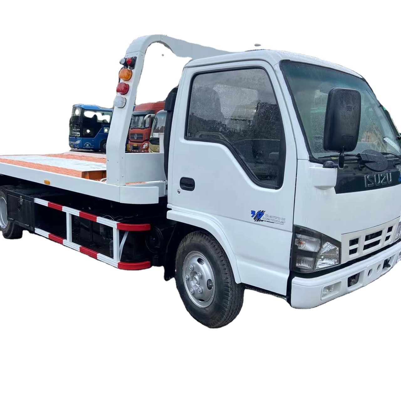 Factory Price Low Mileage ISUZU 600P NKR wrecker truck with new 4 ton deck rollback platform