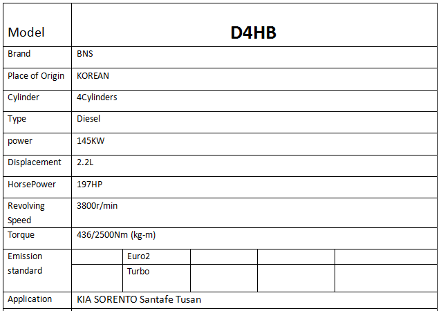 motor hyundaii D4HB complete used diesel engine for good sale