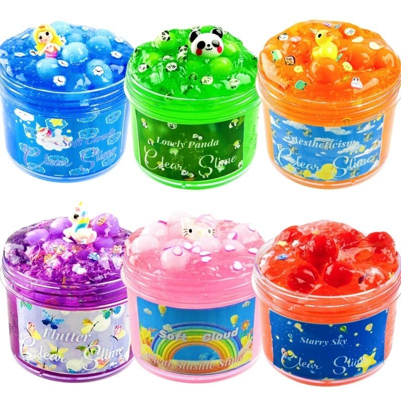 Wholesale non-toxic Slime explosion sliced fruit and animal cartoon DIY toy mud