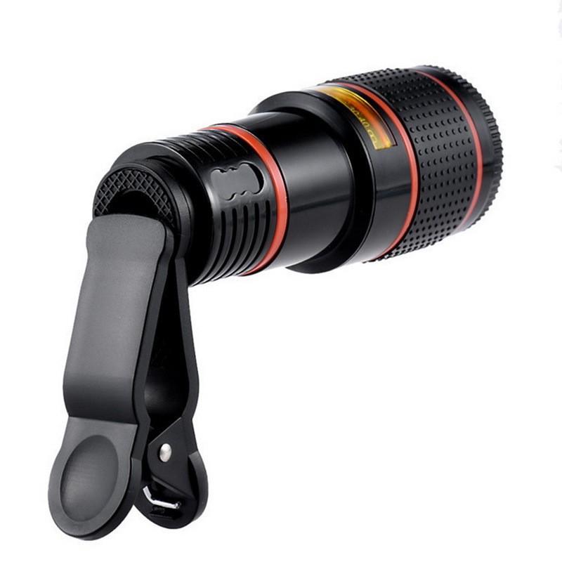 Universal Cell Phone Telescope Telephoto Camera Lens 8X 12X Zoom Manual Focus Clip-on Camera Lens