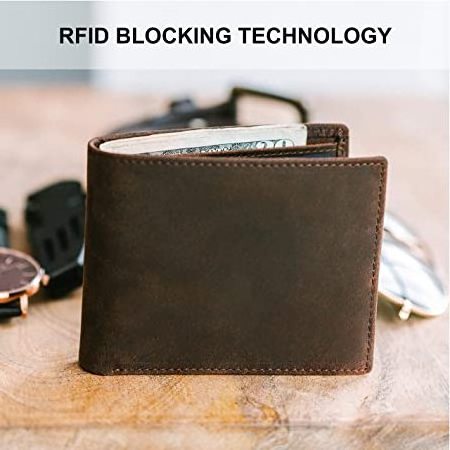 Boshiho Hot selling RFID blocking minimalist slim wallet crazy horse genuine leather wallet men Leather mini wallet for male