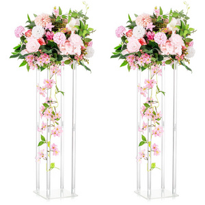 Tall Column Acrylic Flower Stand Clear Acrylic Vases Wedding Centerpieces Acrylic Display Racks