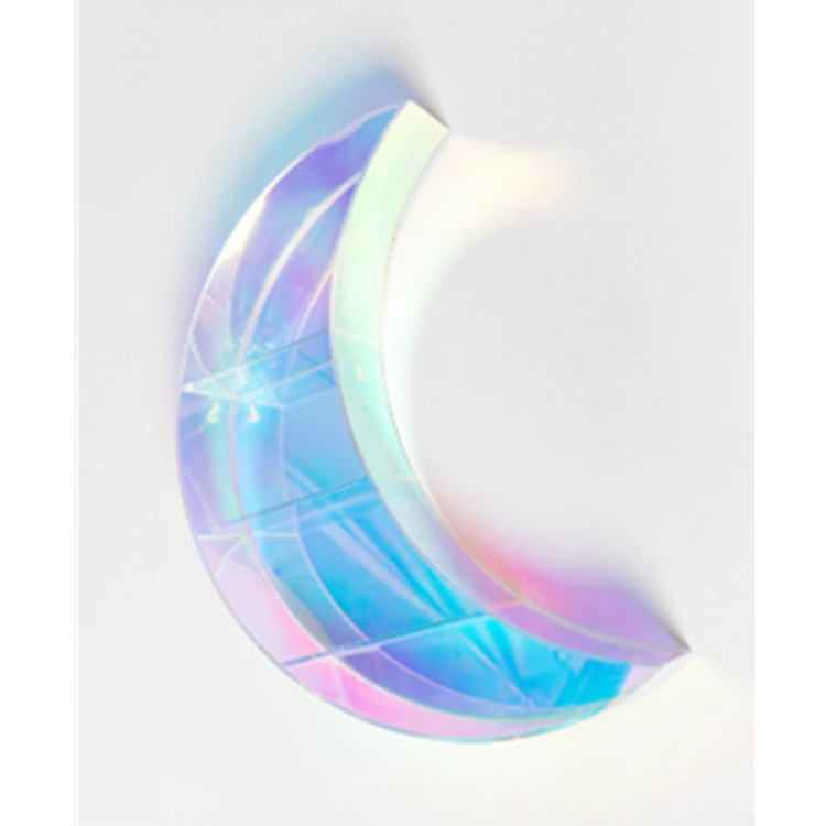 3 Tier Moon Shaped Iridescent Acrylic Wall Display Shelf for Home Office Decoration Display