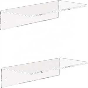 New Clear Acrylic Shelf Wall Mounted Clear Acrylic Book Shelf Transparent Floating Bathroom Wall Mounted Shelf for Bedroom