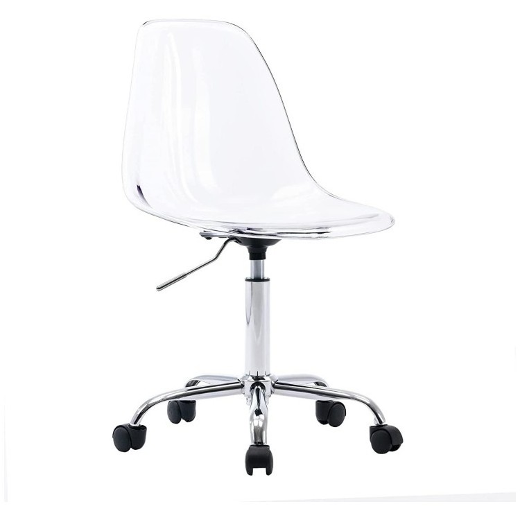 Transparent Office Chair Adjustable Swivel PC Metal Wheels Dining Chair Home Furniture Office Chair