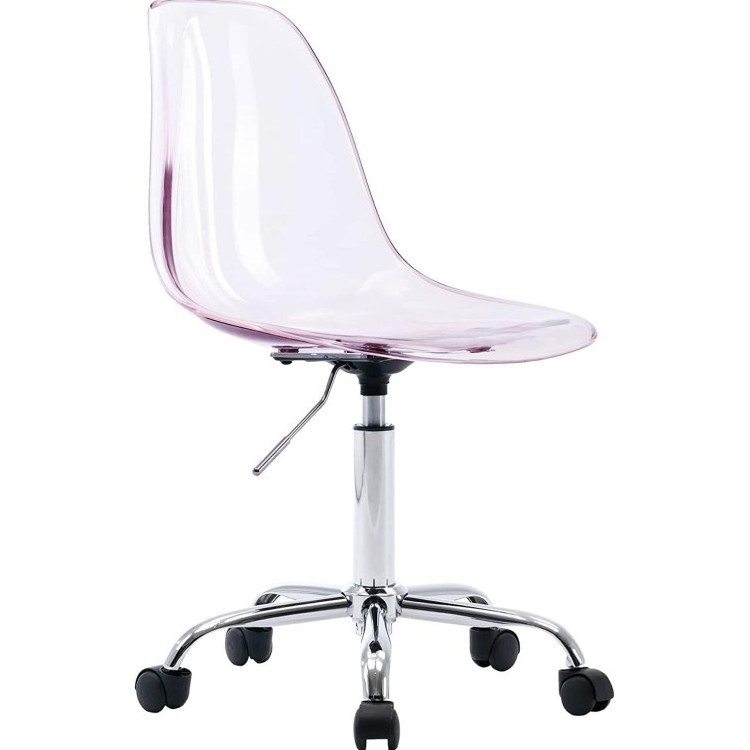 Transparent Office Chair Adjustable Swivel PC Metal Wheels Dining Chair Home Furniture Office Chair