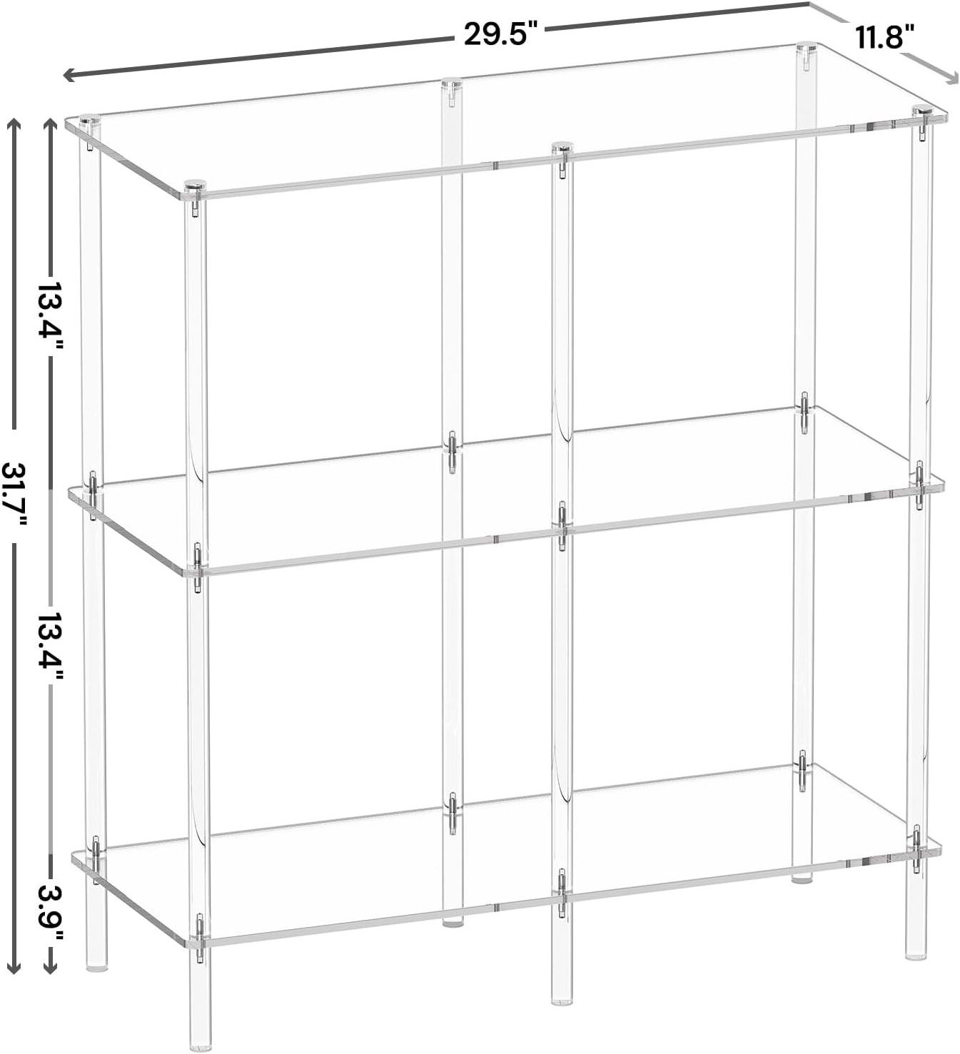 Acrylic Console Table Narrow Acrylic Side Table for Small Spaces Skinny Nightstand/Bedside Table