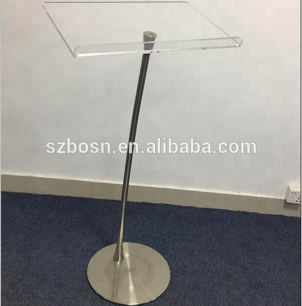 Detachable Acrylic Lectern Church Pulpit Podium with Metal stands Clear Podium Stand