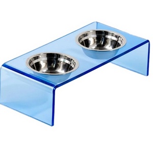 Customized Multi-color Acrylic Pet Feeder Acrylic Dog Cat Bowl Stand Elevated For Dog Puppy Cat Kitten