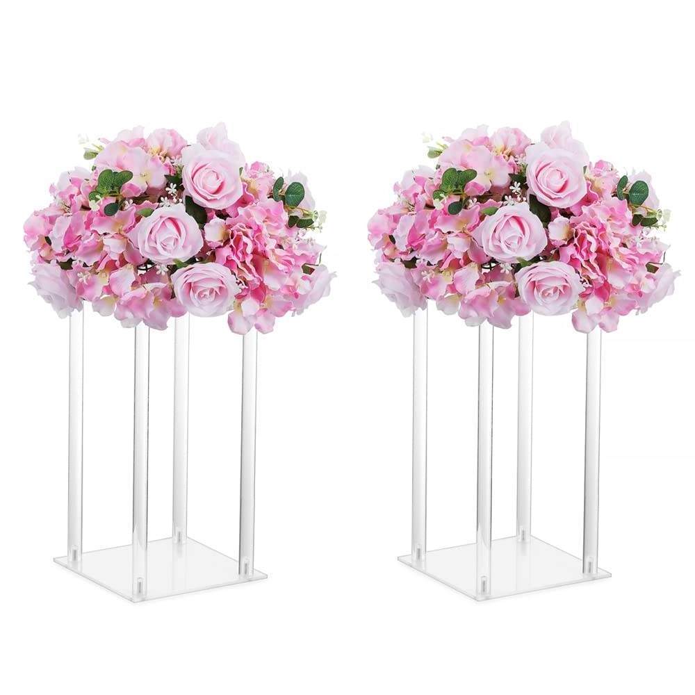 Tall Column Acrylic Flower Stand Clear Acrylic Vases Wedding Centerpieces Acrylic Display Racks