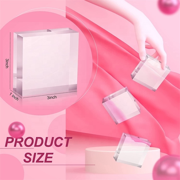 Decorative Acrylic Solid Block Display Stand Acrylic Cube Sign Display Jewelry Lucite Countertop Sign Acrylic Block Tube