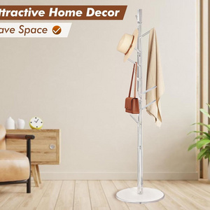 Acrylic Coat Rack Stand Hats Bags Jacket Clothes Scarves Hanger Organizer Tree Shaped Shelf Umbrella Holder,