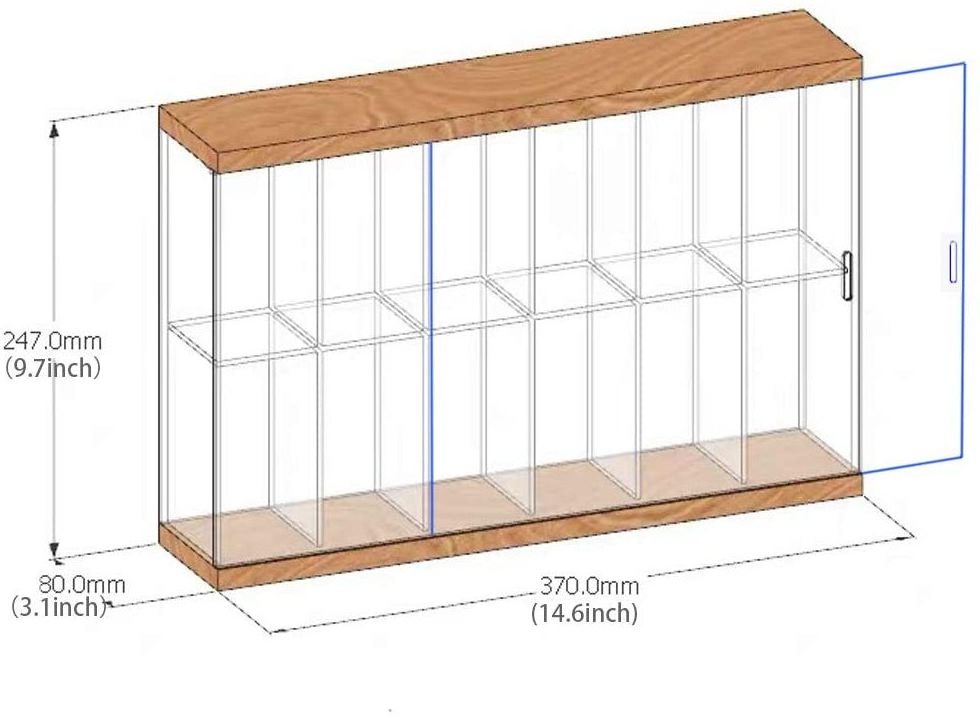 Clear Acrylic Display Case Organizer Storage Rack with Compartments & Sliding Door Dustproof Protection Showcase Box for Pop Fig