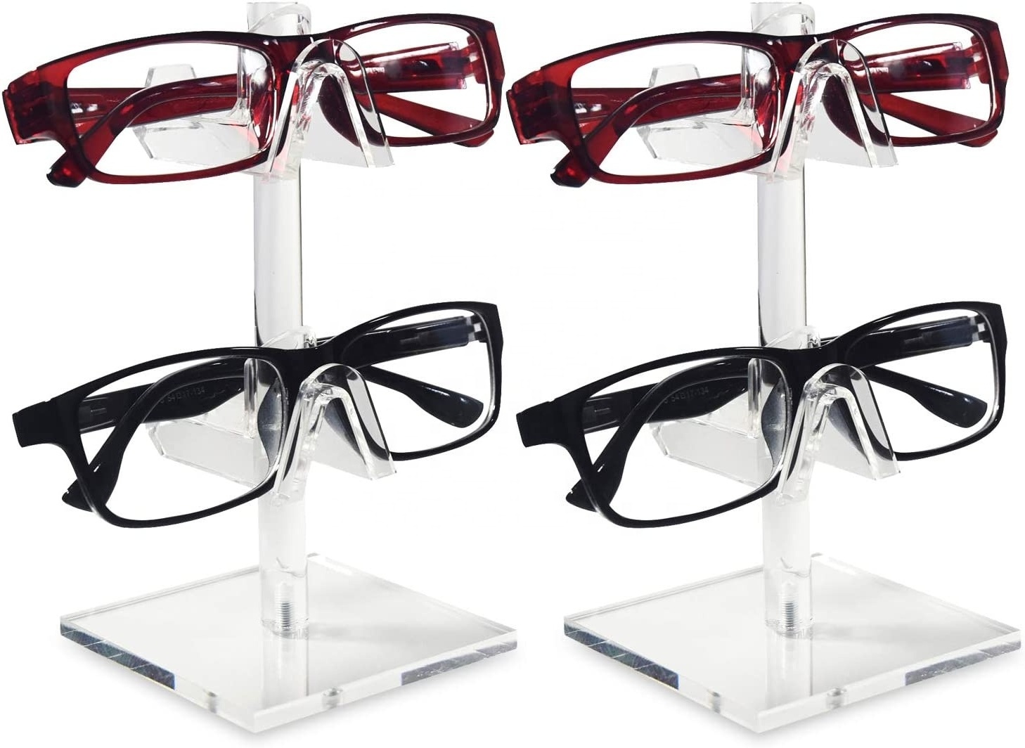 2 Layer Acrylic Glasses Display Acrylic Eyeglasses Frame Riser Display Stand Sunglasses Rack Holder