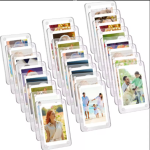 Acrylic Mini Magnetic Photo Frames for RefrigeratoDouble Sided Fridge Magnetic Picture Frame Clear Magnetic Photo Display