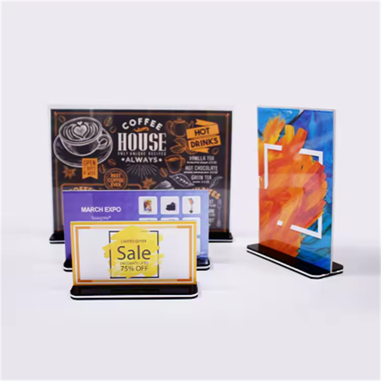 T Shaped Acrylic Table Display Stand Price Tag Sign Holder A6 menu Tabletop Sign Display holder A5 Acrylic Table Card Holder